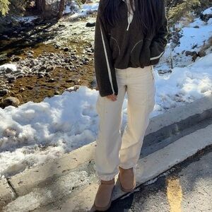 Aritzia Cream Boot Cut Pants